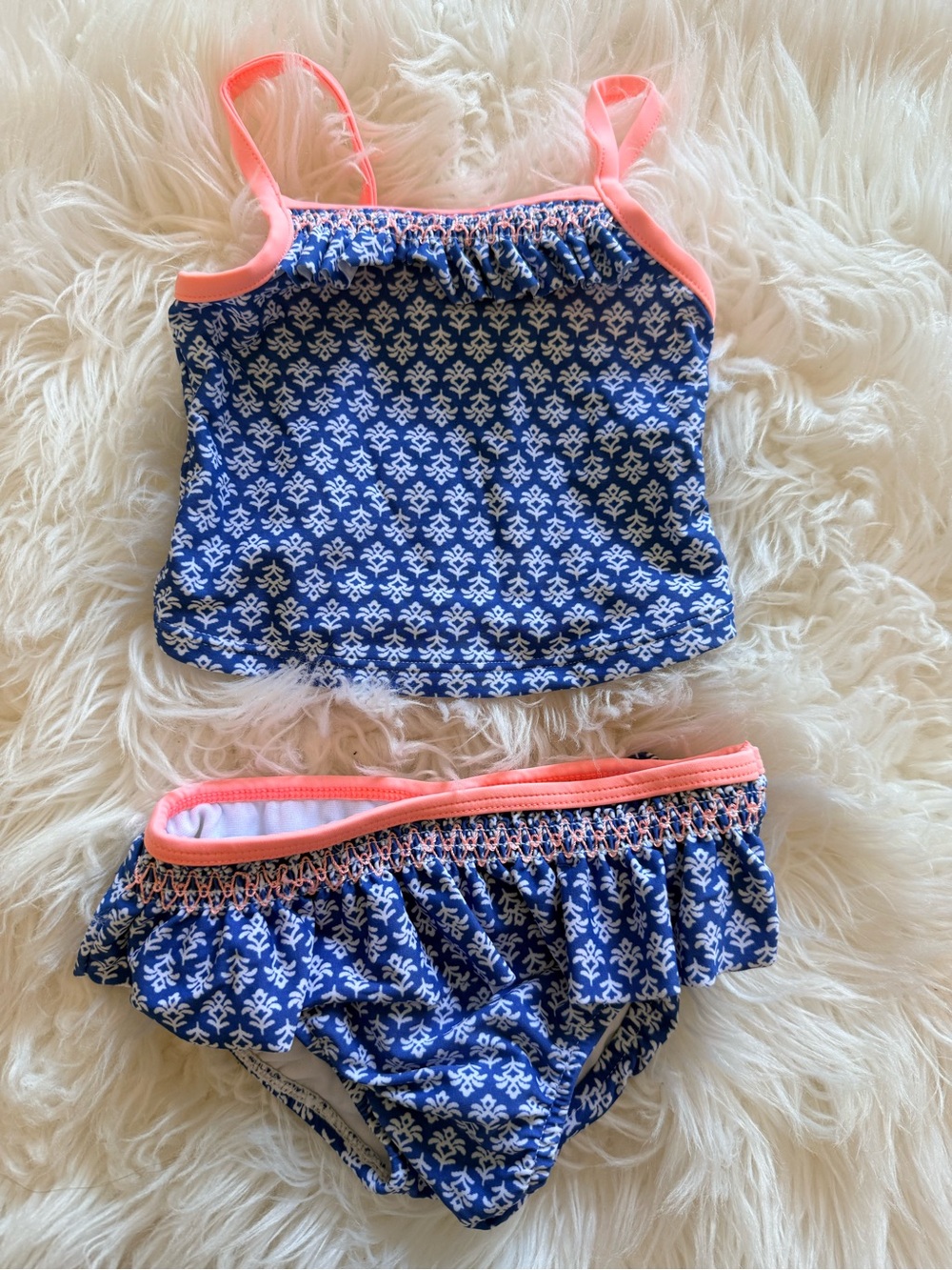 💫10/$25 • Carters Blue Floral Tankini with Pink Trim